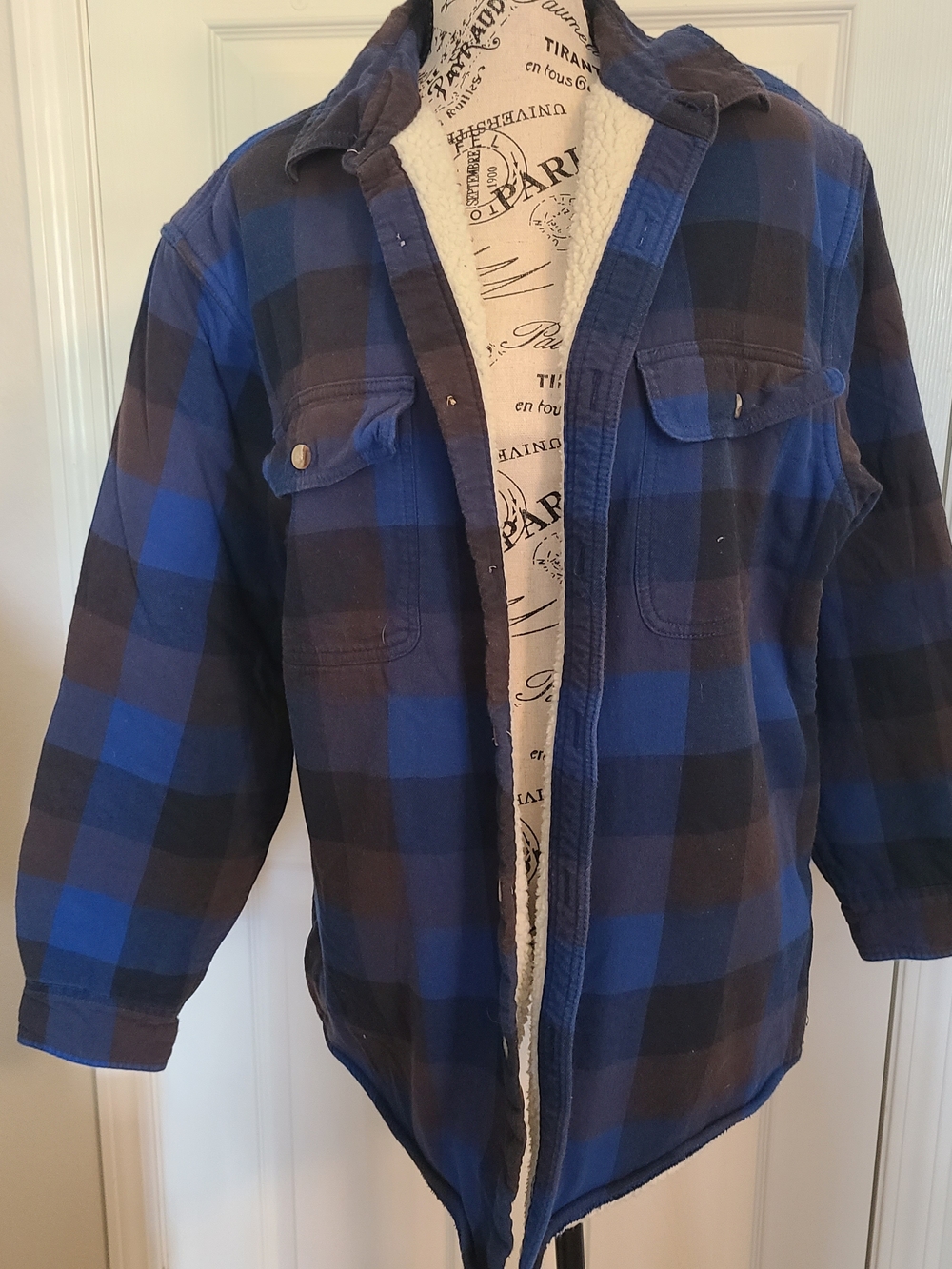RedHead Blue and Black Plaid Sherpa-Lined Field Jacket